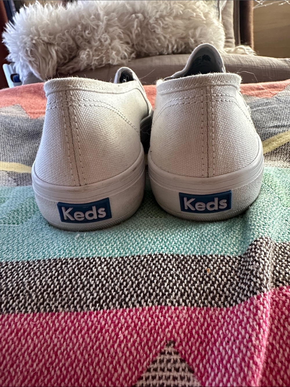 Keds Women’s Slip-On Canvas Sneakers in White 9.5 - Picture 3 of 6